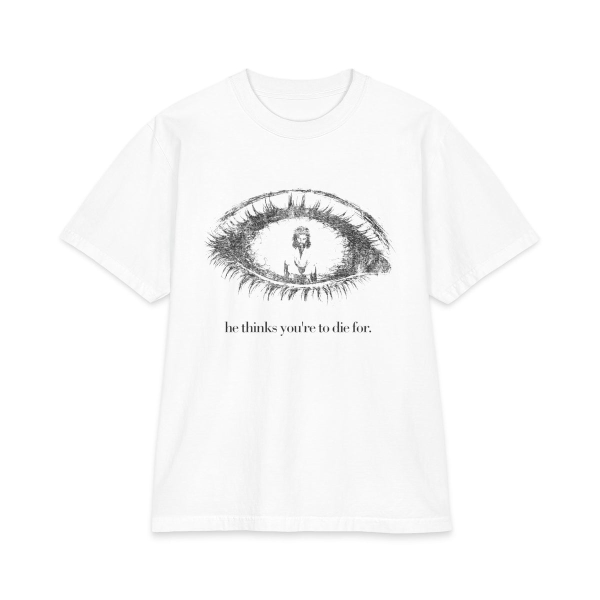 Eye Illustration with Candle, T-Shirt | monochrome surreal design